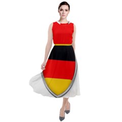 Flag German Germany Country Symbol Round Neck Boho Dress by Sapixe