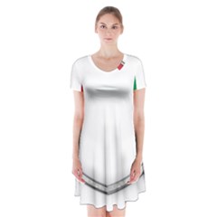 Flag Italy Country Italian Symbol Short Sleeve V-neck Flare Dress by Sapixe