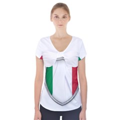 Flag Italy Country Italian Symbol Short Sleeve Front Detail Top by Sapixe