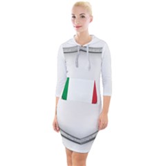 Flag Italy Country Italian Symbol Quarter Sleeve Hood Bodycon Dress by Sapixe