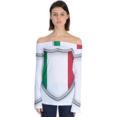 Flag Italy Country Italian Symbol Off Shoulder Long Sleeve Top by Sapixe