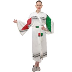 Flag Italy Country Italian Symbol Maxi Tie Front Velour Kimono by Sapixe