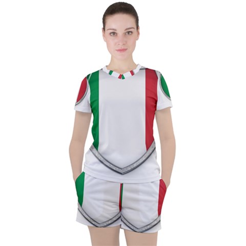 Flag Italy Country Italian Symbol Women s Tee And Shorts Set by Sapixe