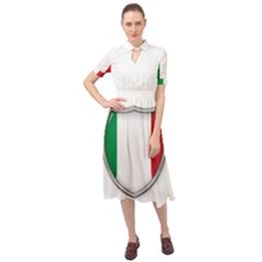 Flag Italy Country Italian Symbol Keyhole Neckline Chiffon Dress by Sapixe