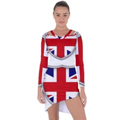 Flag Union Jack Uk British Symbol Asymmetric Cut-out Shift Dress by Sapixe