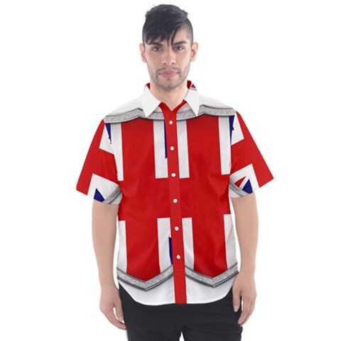 Flag Union Jack Uk British Symbol Men s Short Sleeve Shirt by Sapixe