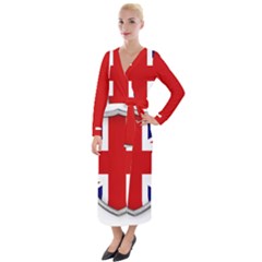 Flag Union Jack Uk British Symbol Velvet Maxi Wrap Dress by Sapixe