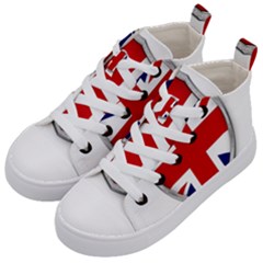 Flag Union Jack Uk British Symbol Kids  Mid-top Canvas Sneakers by Sapixe