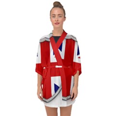 Flag Union Jack Uk British Symbol Half Sleeve Chiffon Kimono by Sapixe