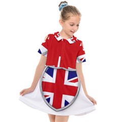 Flag Union Jack Uk British Symbol Kids  Short Sleeve Shirt Dress by Sapixe