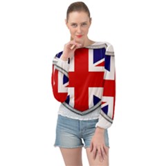 Flag Union Jack Uk British Symbol Banded Bottom Chiffon Top