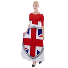 Flag Union Jack Uk British Symbol Half Sleeves Maxi Dress by Sapixe