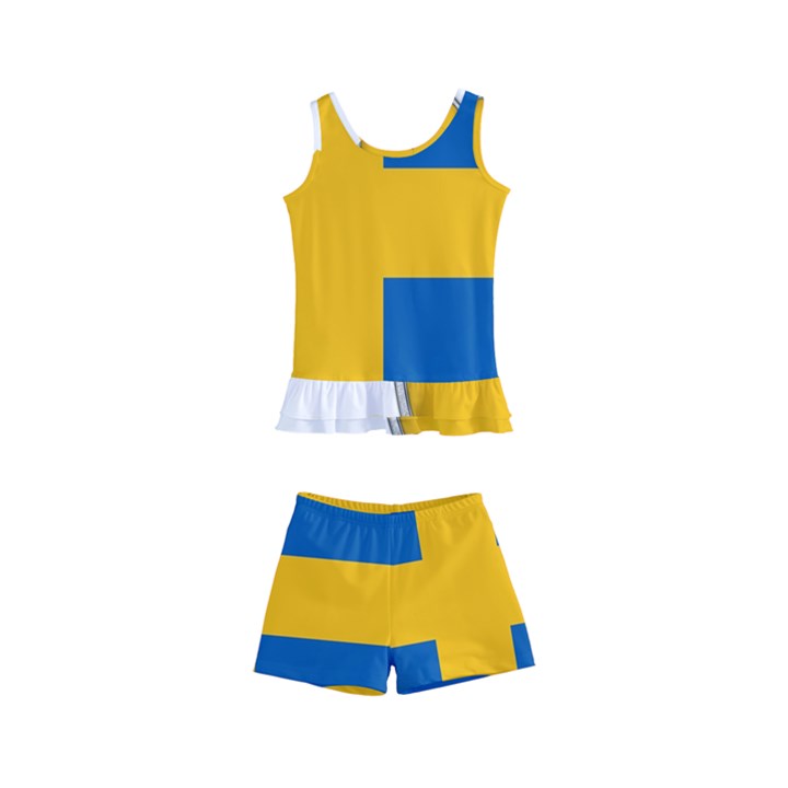 Flag Sweden Country Swedish Symbol Kids  Boyleg Swimsuit