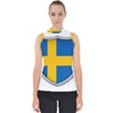 Flag Sweden Country Swedish Symbol Mock Neck Shell Top View1