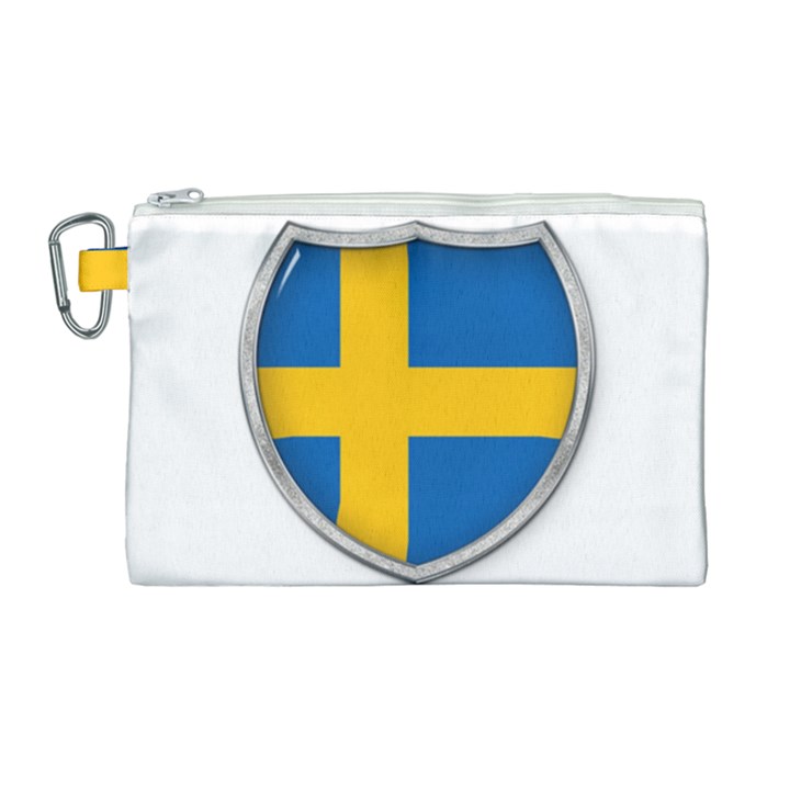 Flag Sweden Country Swedish Symbol Canvas Cosmetic Bag (Large)