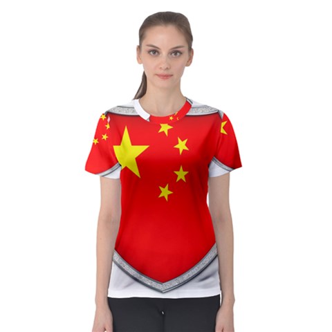 Flag China Country Nation Asia Women s Sport Mesh Tee by Sapixe