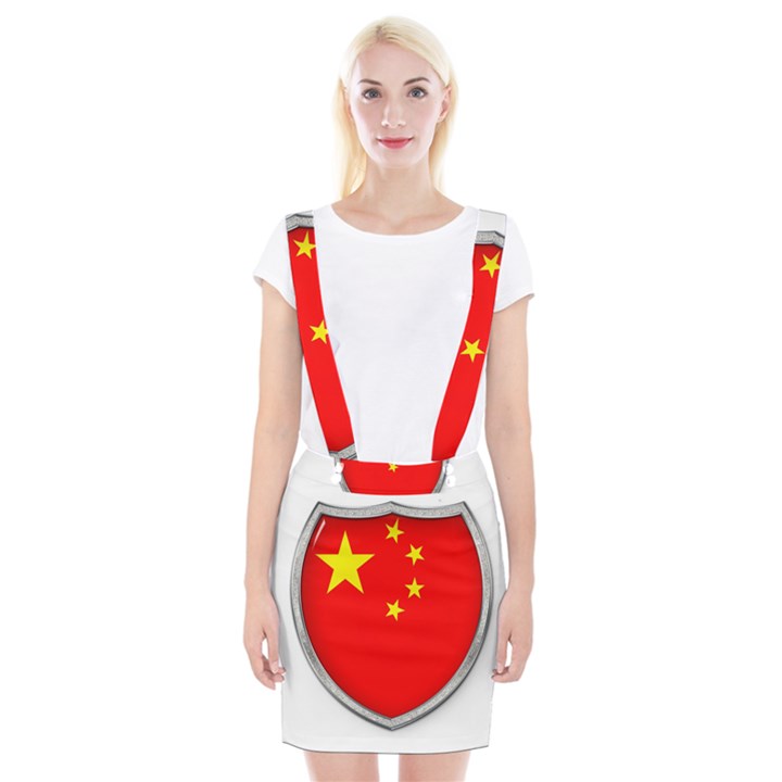 Flag China Country Nation Asia Braces Suspender Skirt