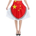 Flag China Country Nation Asia Flared Midi Skirt View1