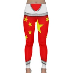 Flag China Country Nation Asia Lightweight Velour Classic Yoga Leggings by Sapixe