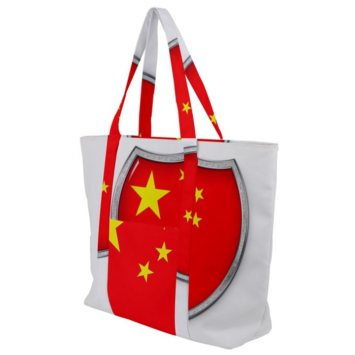 Flag China Country Nation Asia Zip Up Canvas Bag