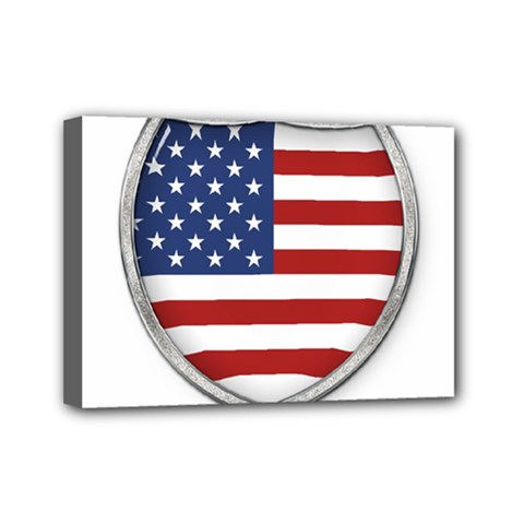 Flag Usa America American National Mini Canvas 7  X 5  (stretched) by Sapixe