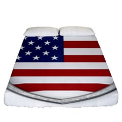 Flag Usa America American National Fitted Sheet (queen Size) by Sapixe