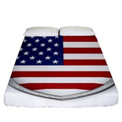 Flag Usa America American National Fitted Sheet (california King Size) by Sapixe