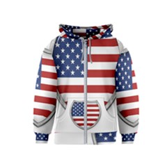 Flag Usa America American National Kids  Zipper Hoodie by Sapixe