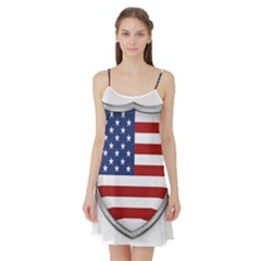 Flag Usa America American National Satin Night Slip by Sapixe