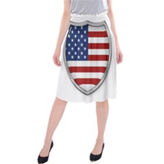 Flag Usa America American National Midi Beach Skirt by Sapixe