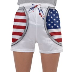 Flag Usa America American National Sleepwear Shorts by Sapixe