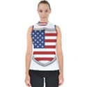 Flag Usa America American National Mock Neck Shell Top View1