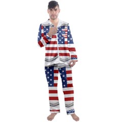 Flag Usa America American National Men s Satin Pajamas Long Pants Set by Sapixe