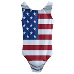 Flag Usa America American National Kids  Cut-out Back One Piece Swimsuit by Sapixe