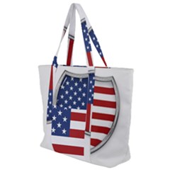 Flag Usa America American National Zip Up Canvas Bag by Sapixe