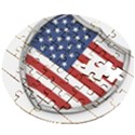 Flag Usa America American National Wooden Puzzle Round View2