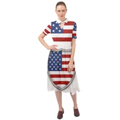 Flag Usa America American National Keyhole Neckline Chiffon Dress by Sapixe