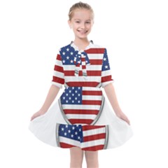 Flag Usa America American National Kids  All Frills Chiffon Dress by Sapixe