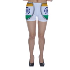 Flag India Nation Country Banner Skinny Shorts by Sapixe