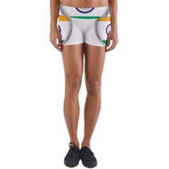 Flag India Nation Country Banner Yoga Shorts by Sapixe