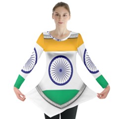 Flag India Nation Country Banner Long Sleeve Tunic  by Sapixe