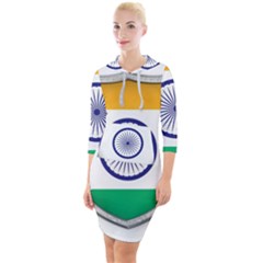 Flag India Nation Country Banner Quarter Sleeve Hood Bodycon Dress by Sapixe