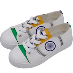 Flag India Nation Country Banner Kids  Low Top Canvas Sneakers by Sapixe