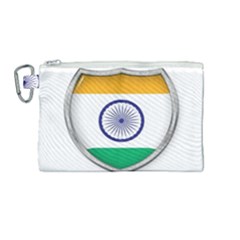 Flag India Nation Country Banner Canvas Cosmetic Bag (medium) by Sapixe