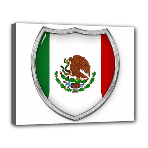 Flag Mexico Country National Canvas 14  X 11  (stretched) by Sapixe