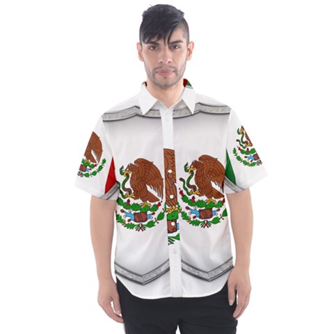 Flag Mexico Country National Men s Short Sleeve Shirt by Sapixe