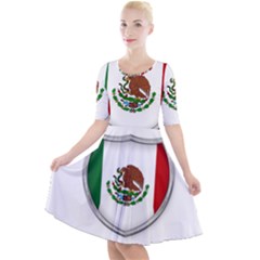 Flag Mexico Country National Quarter Sleeve A-line Dress by Sapixe