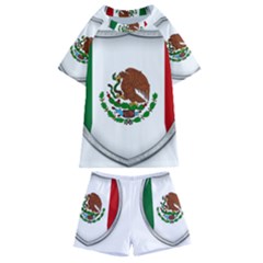 Flag Mexico Country National Kids  Swim Tee And Shorts Set by Sapixe