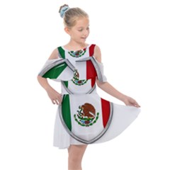 Flag Mexico Country National Kids  Shoulder Cutout Chiffon Dress by Sapixe