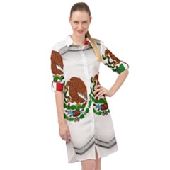 Flag Mexico Country National Long Sleeve Mini Shirt Dress